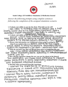Nursing Simulation Reflection Journal: TB & HIV Care