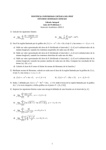 C&aacute;lculo Integral: Lista de Problemas 1 - PUCP