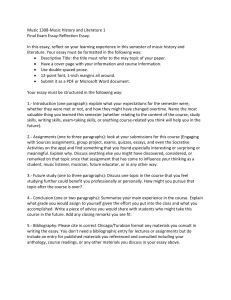 Music 1308 Final Exam Essay Prompt