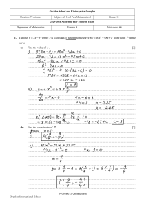 AS Level Pure Mathematics 1 Midterm Exam 2025-2026