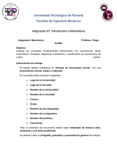 Asignaci&oacute;n #1: Introducci&oacute;n a Mecanismos - Universidad Tecnol&oacute;gica de Panam&aacute;