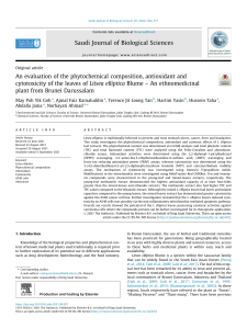Phytochemical, Antioxidant, and Cytotoxicity Evaluation of Litsea elliptica Leaves