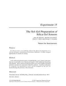Sol-Gel Preparation of Silica Gel Sensors Experiment
