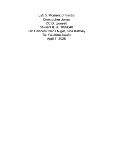 Lab 5: Moment of Inertia