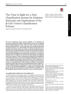 New Diabetes Classification: &beta;-Cell&ndash;Centric Schema Rationale