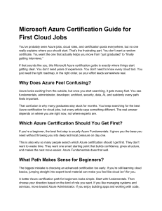 Microsoft Azure Certification Guide for First Cloud Jobs