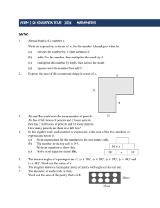 Form 2 Mathematics Worksheet: Day Two Problems