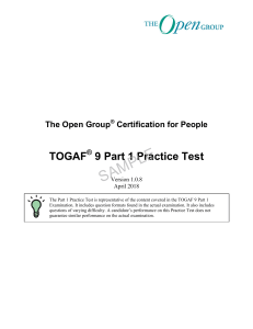 TOGAF 9 Part 1 Practice Test - The Open Group
