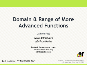 Domain & Range of Advanced Functions - Math Lesson