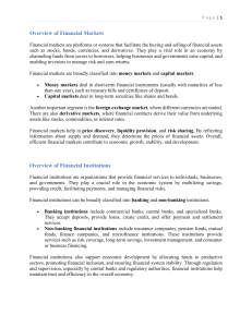 Financial Markets & Institutions Overview
