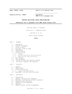 UFGS-27 41 00 Audio-Visual Systems Guide Specification