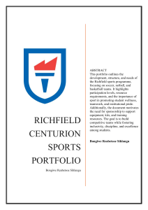 Richfield Centurion Sports Portfolio: Soccer, Netball, Basketball