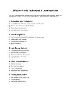 Effective Study Techniques & Learning Guide