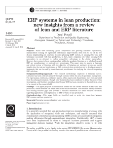 ERP Systems in Lean Production: Literature Review Insights