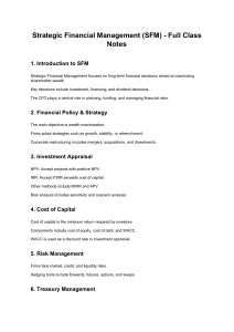 Strategic Financial Management Class Notes