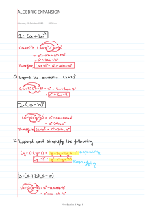 Algebraic Expansion: Binomial Theorem Examples