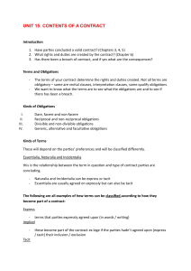 Contract Law: Contents of a Contract