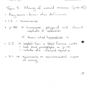 Mining of Mineral Resources: Extraction & Environmental Impact