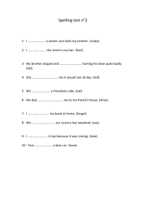 Spelling Test 2: Verb Conjugation Worksheet