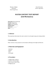 Water Content Test Report (Soil Mechanics)