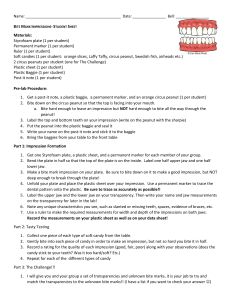 Bite Mark Impressions Student Sheet
