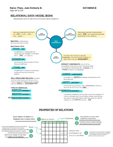 Relational Data Model (RDM) - Database Concepts