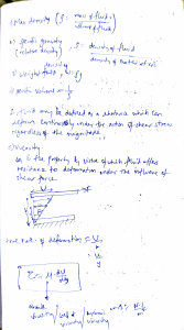 Fluid Mechanics: Density & Viscosity Notes
