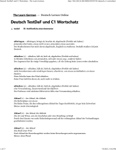 Deutsch TestDaF und C1 Wortschatz - Vokabelliste f&uuml;r Fortgeschrittene