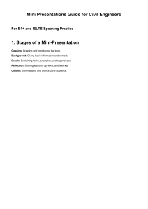 Mini Presentations Guide for Civil Engineers (IELTS Practice)