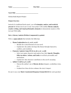 Fiction Book Report Project: Literary Analysis & Creative Presentation