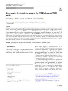Cyber Security Threat Modeling Using MITRE ATT&CK Matrix