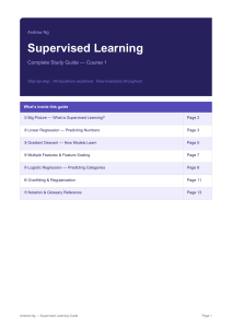 Supervised Learning Study Guide by Andrew Ng