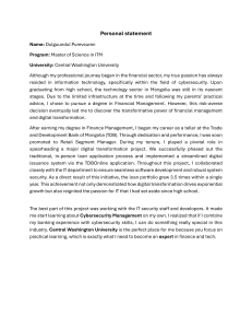 Personal Statement for MS in ITM at CWU