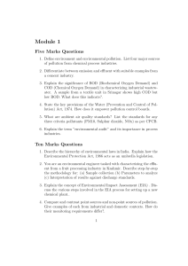 Environmental Engineering Exam Questions