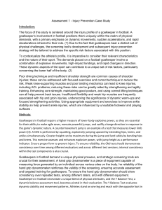 Injury Prevention Case Study for Football Goalkeepers