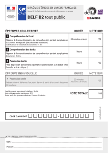 DELF B2 : Structure et &eacute;preuves