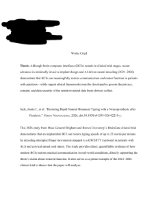 Brain-Computer Interfaces: Clinical Advances & Ethics