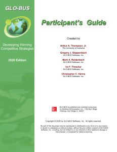 GLO-BUS Participant's Guide 2026: Competitive Strategy Simulation