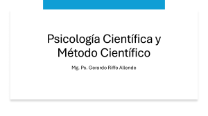 Psicolog&iacute;a Cient&iacute;fica y M&eacute;todo Cient&iacute;fico