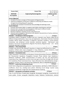 Engineering Electromagnetics Syllabus BAECE202