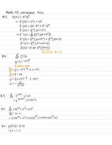 Math 112 Worksheet 10/14: Problemas de Diferenciaci&oacute;n