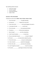 Non-defining Relative Clauses Exercise