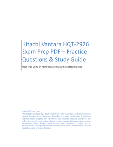 Hitachi Vantara HQT-2926 Exam Prep PDF