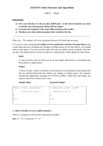 Lab 4: Stack Data Structure Assignment