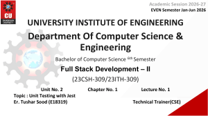 Unit Testing with Jest - Lecture 1