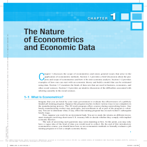 Chapter 1: Nature of Econometrics & Economic Data