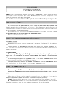 Fiche m&eacute;thode : Commentaire compos&eacute; au baccalaur&eacute;at