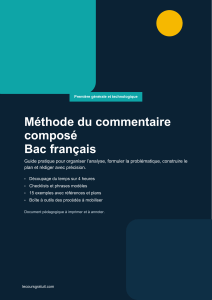 M&eacute;thode du commentaire compos&eacute; Bac fran&ccedil;ais