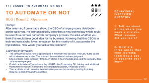 BCG Case: To Automate or Not - Operations