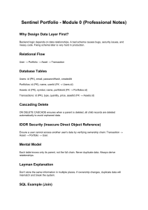 Sentinel Portfolio Module 0: Data Layer Design Notes